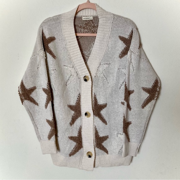 Andthewhy star print cardigan 15% wool size M/L - Picture 2 of 7